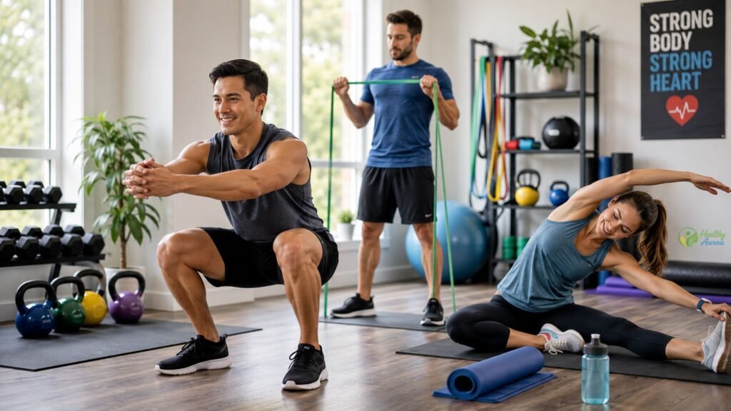 Strength training stretching and balance exercises